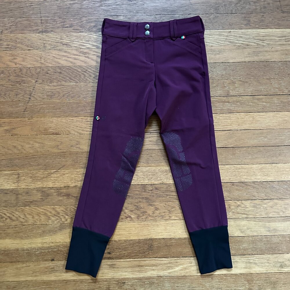 For Horses Brand Riding Breeches Junior Size 10 Bordeaux Color